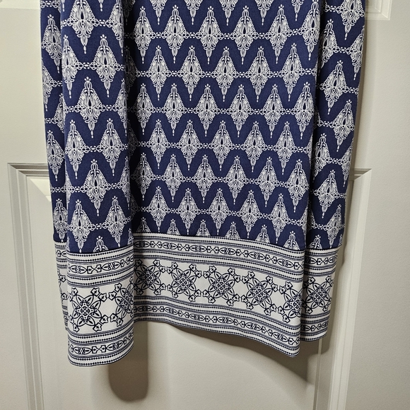 Magnolia Grace Navy White Boho Sleeveless V-Neck Shift Dress Size XXL Bohomian - Picture 4 of 9